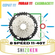 Wake Sprocket 8 Speed 11 - 40T Silver Gear Cassette Sepeda MTB