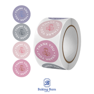 Baking Barn (500ดวง/ม้วน) สติ๊กเกอร์ขอบคุณ สติ๊กเกอร์ thank you 500ดวง/ม้วน เส้นผ่าศูนย์กลาง2.5cm Th