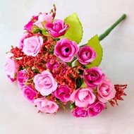 Bunga Mawar Mini Artificial Tanpa Pot Tanaman Hias Plastik Tangkai Rose Krisan Edelweis Kering