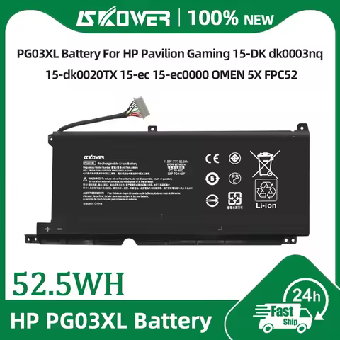 SKOWER PG03XL Battery For HP Pavilion Gaming 15-DK 15-ec 16-a0000 OMEN 5X FPC52 TPN-C141 TPN-Q229 TP