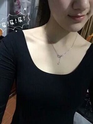เสื้อตัวในสีเนื้อแบบบางสำหรับผู้หญิงเสื้อรัดรูปแขนยาวแบบมองไม่เห็นสีเนื้อบุขนแบบบางคอลึกคอ U ใหญ่สำห
