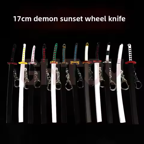 17cm/6.7in Demon Slayer Samurai Swords Katana Cosplay Anime Weapon Props Peripherals Training Model