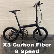 * Free delivery * JAVA Air X3 Bike 16 Inch 8 Speed Carbon Fiber Bicycle | Shimano Shifter | Decaf Disc Brake | Lighter