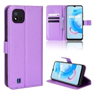 Realme C11 2021 Casing Flip Phone Holder Stand Realme C20 Case Wallet PU Leather Back Cover