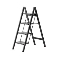 Morilins Ultra-Thin 4-Step Lightweight Folding Ladder - Black