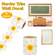 20M Chrysanthemum Bulletin Border Decoration/Flower Border Wavy Sticker/Classroom Bulletin Board Dec