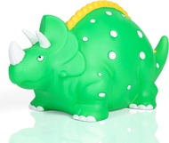 H&W Triceratops Piggy Bank, Large Dinosaur Money Bank, Shatterproof First Coin Bank & Birthday Gift 