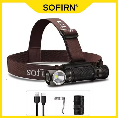 Sofirn Headlight SP40 1200lm LED Headlamp XPL2 18650 USB C Rechargeable 18350 Flashlight with Power 