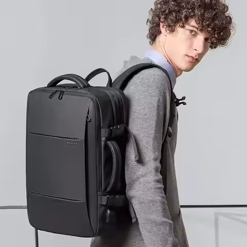 37L Luxury Travel Backpack for Men USB Waterproof Expandable Oxford Business Bag with Large Capacity