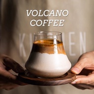 Hot Sale.Popular Japanese-style Mount Fuji glass coffee cup, trendy and unique design, attractive gl