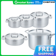 Chef Win 316STS พรีเมียม หม้อ 5 ชั้น 16L+20L+24L สำหรับต้มชา+หม้อต้มนำขนาดใหญ่ 12L