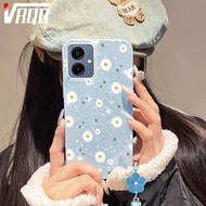 VRQR IMD Shining Elegant Daisy Braided Rope Phone Case For Motorola Moto E13 Moto E14 Moto G04 Moto 