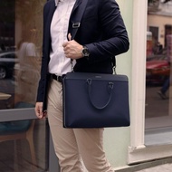 Alpha 輕盈防水 簡約尼龍筆電公事包 15吋 (深藍)