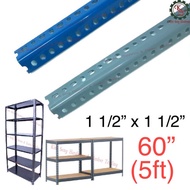 ( 5ft ) 1 1/2” x 1 1/2” Slotted Angle Bar DIY Rack Multipurpose Angle Iron 1 1/2” x 1 1/2” x 60”