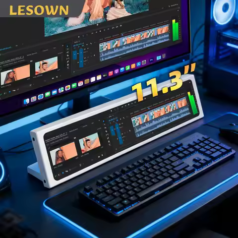 LESOWN 11.3'' Portable Auxiliary Monitor Stretched Display 440x1920 Ultra Slim Bar Screen for Laptop