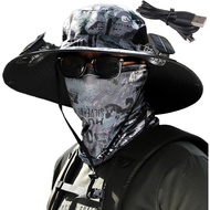 Wide Brim Sun Hat with Solar Fan, Solar Fan Hat, Men Sunscreen Sun Hat with Fan, Solar Fan Outdoor F