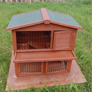 Outdoor Wooden Rabbit Cage Rainproof Double Layer Rabbit House Rabbit Nest Household Coarse Barbed Wire Wire Hamster Cag