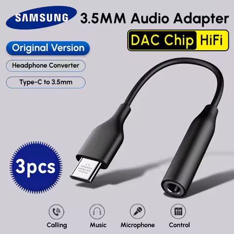 Original Samsung Type C To 3.5mm Jack AUX Adapter for Samsung S25 S24 S23 3.5mm Headphone Audio Adap