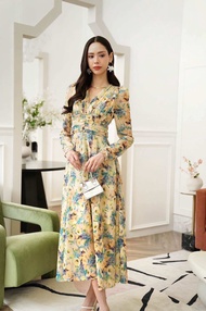 Sugarbird - Harmony Glow Dress ชุดเดรสแขนยาวจับจีบลายฟลอรัล