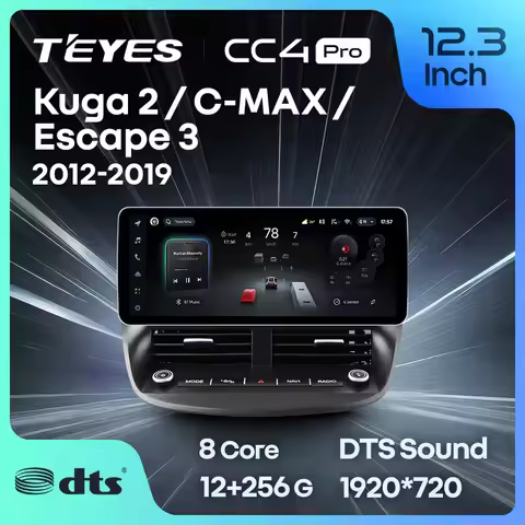 TEYES CC4 PRO 12.3 For Ford Kuga 2 C-MAX Escape 3 2012 - 2019 CarPlay Android Auto 2DIN Autoradio CC