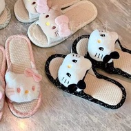 selipar perempuan selipar Japanese Linen Slippers - Breathable, Sweat-Absorbent, Anti-Slip Sole for 