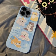 Phone Phone Case Suitable for iPhone 7 8 Plus x xs xr xsmax 11 12 13 14 15 pro max ins Style Korea Film Happy Puppy Kitten Hard Case Shock-resistant Large Hole All-Inclusive Phone Protective Case Shell GQ