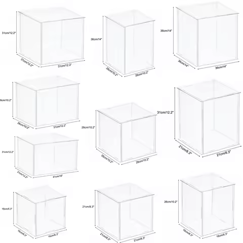 Clear Acrylic Display Box Countertop Case Organizer Stand Dustproof Showcase for Figures/Toys/Collec