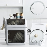 Storage Storage Rack Tableware Double-Layer Tableware Cupboard Storage Box Household Plastic Drain C