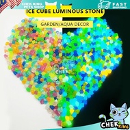 300pcs/pack 14mm Ice Cube Artificial Colorful Luminous Stone Landscaping Aquarium Decoration Glow in the Dark