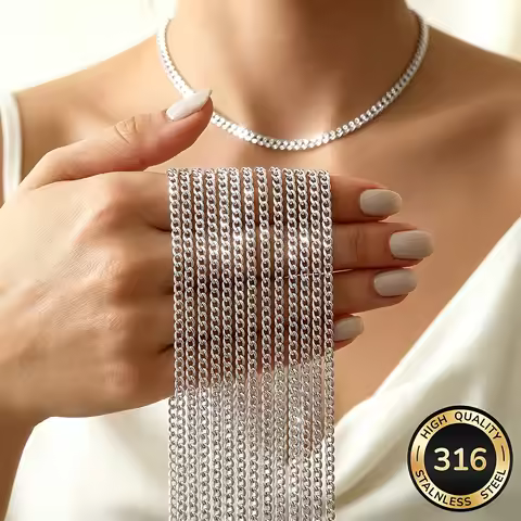 18Pcs Stainless Steel Classic Nk Chain Necklace, +5Cm/1.96Inch Extension Chain, Waterproof and Durab