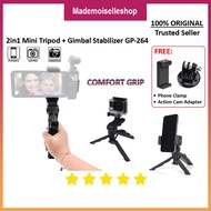 Mini Tripod + Gimbal Stabilizer (2 In 1) Free Gopro/Xiaomi Action Cam Adapter + Smartphone Clamp Hol
