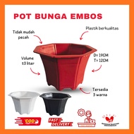 KOVOX Embossed Flower Pot 20 (19CM) Patterned Plastic Flower Pot