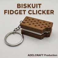 GANTUNGAN MYHOMEY Clicker Fidget Biscuit Keychain Mechanical Keyboard Keycap Biscuit 3D ASMR Clicky