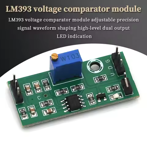 LM393 Voltage Comparator Module Signal Waveform Adjustable High Low Level/Load Drive Dual Channel 4.