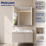 A8 Basin Cabinet with Mirror Box Cabinet Waterproof Ceramic Basin 60CM/ 80CM