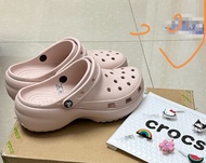 Crocs  厚底粉色涼鞋  SIZE 36--40 Every size is available