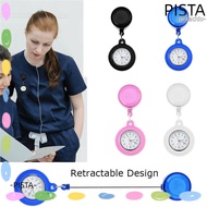 PISTA Retractable Nurse Watch Gift Clip-on Quartz Clock Fob Watch