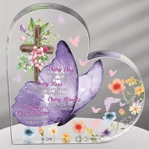1pc,Christian Gifts for Women Inspirational Religious Gifts for Her Heart Shaped Bible Verse Desk De