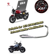 Suitable for Motorcycle RE3 ZS400/SR400 Exhaust Muffler Pipe Modification Stainless Steel
