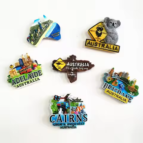 Australia Tourist Souvenir Decorative Fridge Magnets Brisrane Adelaide Cairns 3D Magnet Souvenir Mag