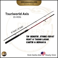 Tsuriworld Axis 6 Feet 15-40lb 2-Piece Spinning Fishing Rod Joran Ikan