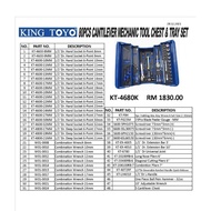 KING TOYO 80PCS CANTILEVER TOOL BOX SET KT-4680K /KT4680K