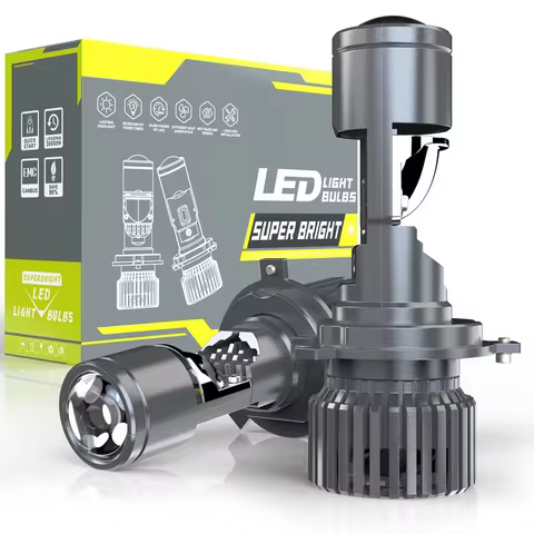 H4 LED Projector Mini Car Headlight Bulbs Bi-LED Mini Lens Projector Lenses H4 Headlamp High Low Bea