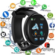 D18 Smart Watch with Heart Rate Monitor Round Fitness Digital Watch for Men Women