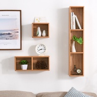 Jiayi Solid Wood Wall Shelf Nordic Simple Bedroom Wall-Mounted Grid Shelf Living Room Creative Parti