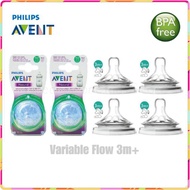 Philips Avent Natural Teat/Nipple/Puting Botol - Variable Flow Teat 3m+ (-)