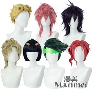 JOJO的奇妙冒险 花京院典明 黄金之风乔鲁诺 祖罗 茸茸cos假发0416 JOJO's Bizarre Adventure Kakyoin Noriaki Golden Wind Giorno G