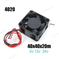 2PIN Dc 40mm Cooling 3D Printer Fan 40x40x20mm Cooler 24V 12V 5V 4020 4cm Computer Case oil Cooling 