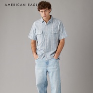 American Eagle Striped Button-Up Poolside Shirt เสื้อเชิ้ต ผู้ชาย แขนสั้น (EMSH 015-6185-407)
