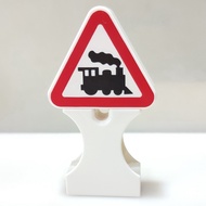 [Duplo Duplo] Train Passage Sign Warning Triangle Sign Brick Printed Brick Large Particle Building B